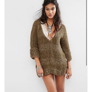 Free People Georgia V Neck Knitted Sweater S